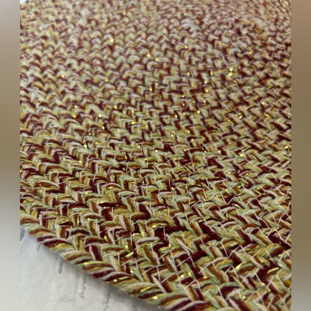 Set of 4 Placemats by Naturally, Danny Seo Cotton Metallic Yarn Round 15” Autumn